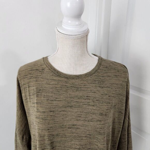 Ted Baker Top Womens 5 Green Heathered Hi Low Hem Side Slits Neutral Boho - Picture 2 of 14